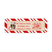 Étiquette Billet de Noël Polar Express Adresse (Devant)