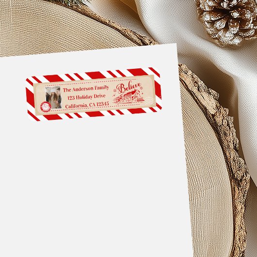 Étiquette Billet de Noël Polar Express Adresse