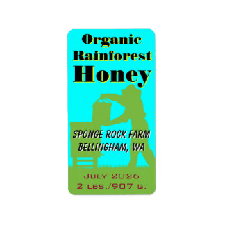 Étiquette Bio Rainforest Honey Custom Beekeeper