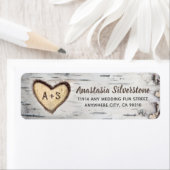 Étiquette Birch Tree Bark Rustic Mariage campagnard Adresse (En situation)