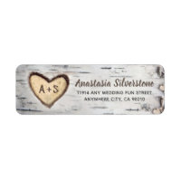 Birch Tree Bark Rustic Mariage campagnard Adresse