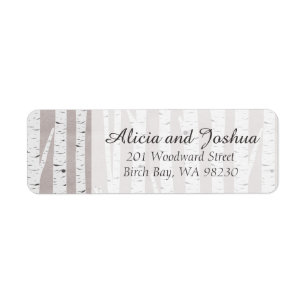 Étiquette Birch Tree Rustic Nature Adresse de retour personn