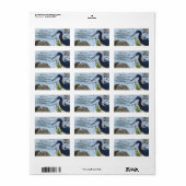 Étiquette Bird By the Bay Little Blue Heron Safety Harbour (Feuille entière)