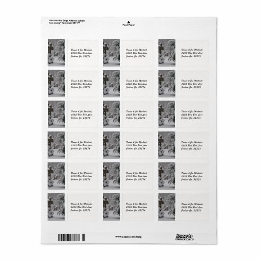 Étiquette Birdhouse couvert de neige (Feuille entière)