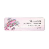 Étiquette Birds & Berries Pinecone Watercolor Winter Wedding (Devant)