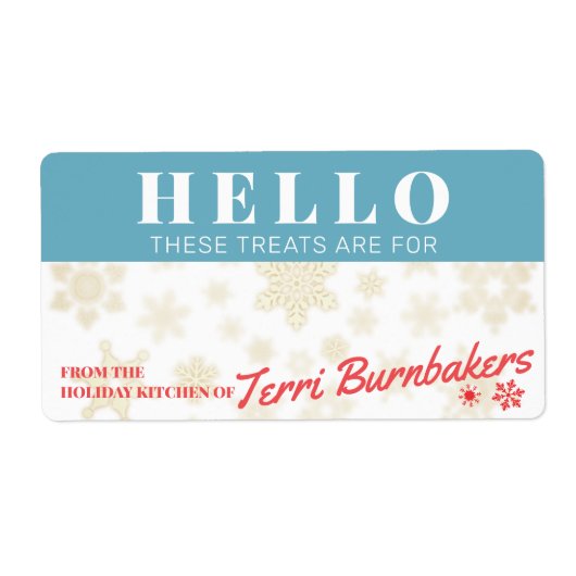 Étiquette biscuits de Noël faits maison à partir de (Devant)