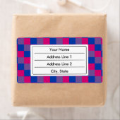 Étiquette Bisexuality colors checkered pattern label (En situation)