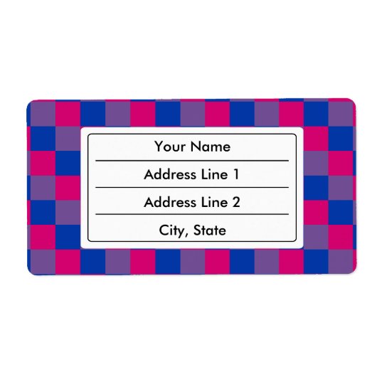 Étiquette Bisexuality colors checkered pattern label (Devant)