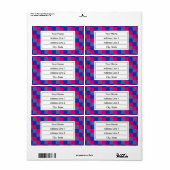 Étiquette Bisexuality colors checkered pattern label (Feuille entière)