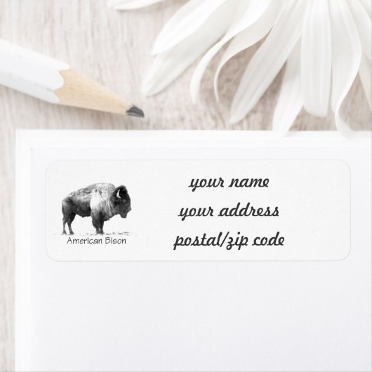 Étiquette Bison américain (En situation)