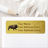 Étiquette Bison galopant (En situation)