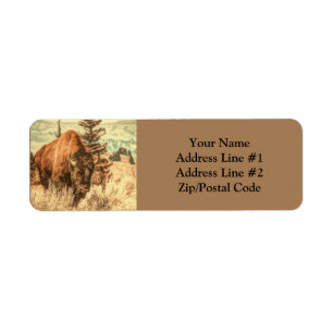 Étiquette Bison sauvage des bois
