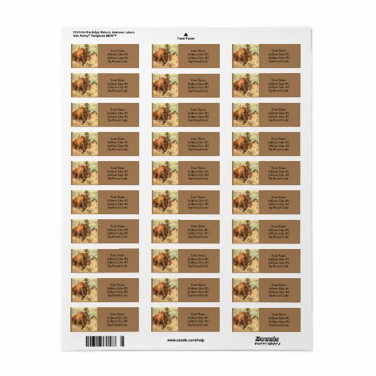 Étiquette Bison sauvage des bois (Feuille entière)