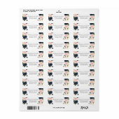 Étiquette Bkush & Navy Floral Mariage Adresse de retour (Feuille entière)