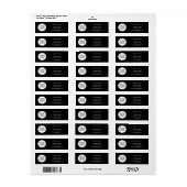 Étiquette Black Ajouter votre logo Adresse de retour de text (Feuille entière)