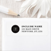 Étiquette Black and White Custom Logo Address Labels (En situation)