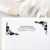 Étiquette Black and White Floral (En situation)