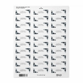 Étiquette Black and White Floral (Feuille entière)