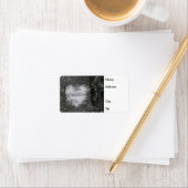 Étiquette Black and White Love Snow Heart Photo Noël (En situation)