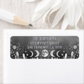 Étiquette Black and White Minimalist Celestial Moon Phase  (En situation)