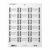 Étiquette Black and White Plaid Pattern Editable Address (Feuille entière)