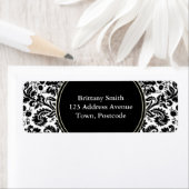 Étiquette Black and white stylish damask (En situation)