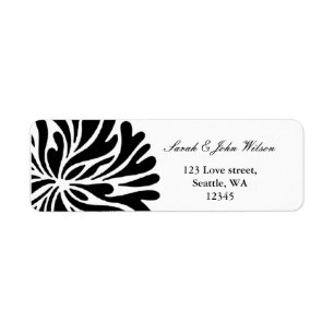 Étiquette black and white wedding ,return address label