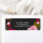 Étiquette Black Blanc et or Moderne Floral Chic Glam Party (En situation)