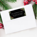 Étiquette Black Botanical Christmas Adresse<br><div class="desc">Spécial client, Noël, Noir, Vert, Rouge, Classique, Rustique, Étiquettes de adresse festifs. Parfait pour votre mariage d'hiver ou papeterie de Noël. Faites ressortir vos voeux de vacances avec nos étiquettes de adresse de Noël éditables, avec un design rustique et intemporel avec des polices de caractères élégantes et des accents feuillus....</div>