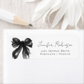Étiquette Black Bow Coquette Script Sweet 16 Party (En situation)