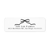 Étiquette Black Bow Return Address (Devant)