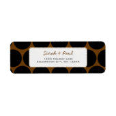 Étiquette Black & Brown Whimsical Dots Adresse de retour Éti (Devant)