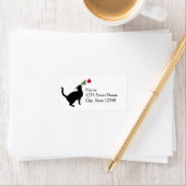 Étiquette Black Cat Rose Address Labels (En situation)