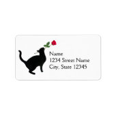 Étiquette Black Cat Rose Address Labels (Devant)