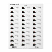 Étiquette Black Cat with Party Casquette Return Adresse (Feuille entière)