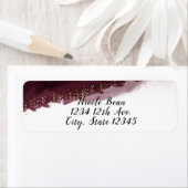 Étiquette Black Cherry Aquarelle Or Moderne Chic Élégant (En situation)