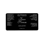 Étiquette Black Classic Face Serum Dropper Bottle Label (Devant)