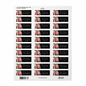 Étiquette Black Custom Photo Holiday Adresse de retour (Feuille entière)
