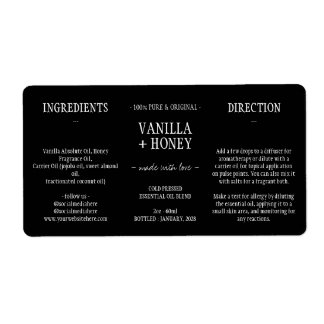 Étiquette Black Essential Oil Cosmetic Botter Wrap