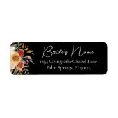 Étiquette Black Fall Floral Allocution de retour (Devant)