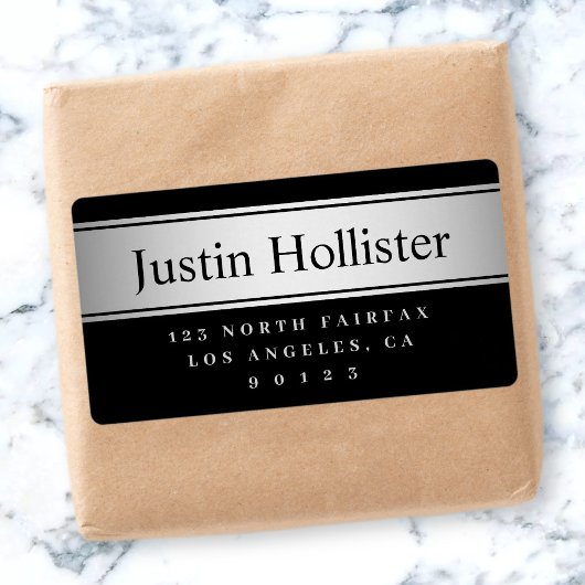 Étiquette Black & Faux Silver Look Livraison ou produit