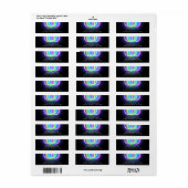 Étiquette Black Glow Party Neon Lumières Anniversaire (Feuille entière)