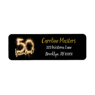Étiquette Black Gold 50 et toujours Fabulous 50th Birthday P