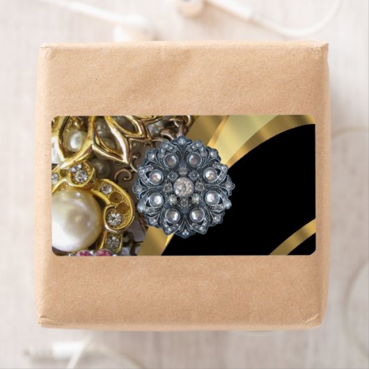 Étiquette Black & gold bling (En situation)