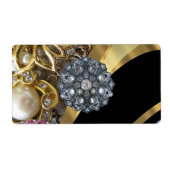 Étiquette Black & gold bling (Devant)