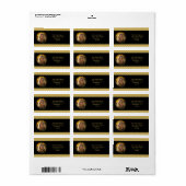 Étiquette Black Gold Bows Photo Grad Graduation (Feuille entière)