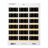 Étiquette Black & Gold Cosmetics Small Dropper Bottle Label  (Feuille entière)