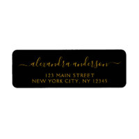 Black Gold Elegant Script Typographie Mariage évén