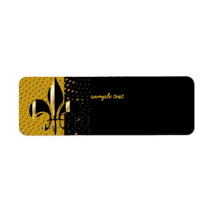 Étiquette Black Gold Fleur de lis