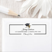 Étiquette Black Gold Graduation Class Casquette et Tassel Ad (En situation)